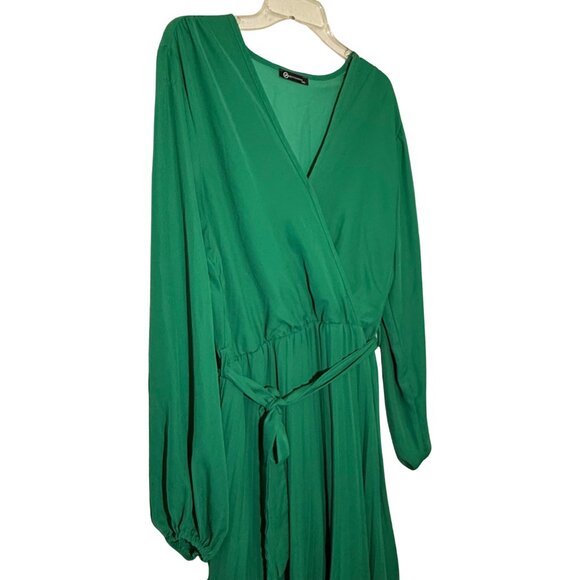 Prettygarden Women's Midi Long Puff Sleeve Flowy Green Dress - Size‎ XXL - Picture 5 of 11